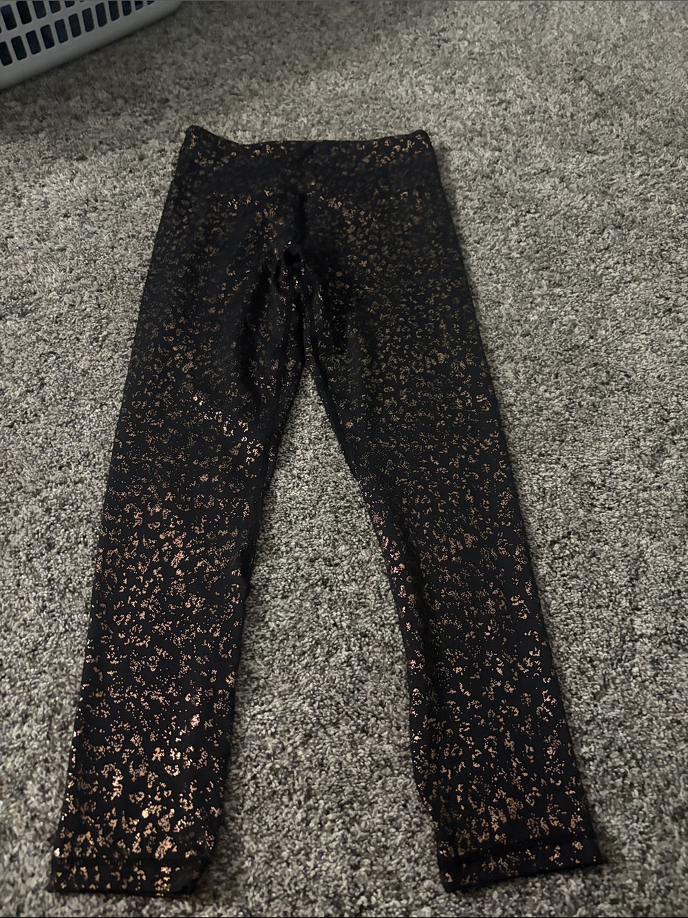 Women's Black Jeggings with Rose Gold Foil Accent